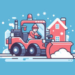 铲雪卡通设计