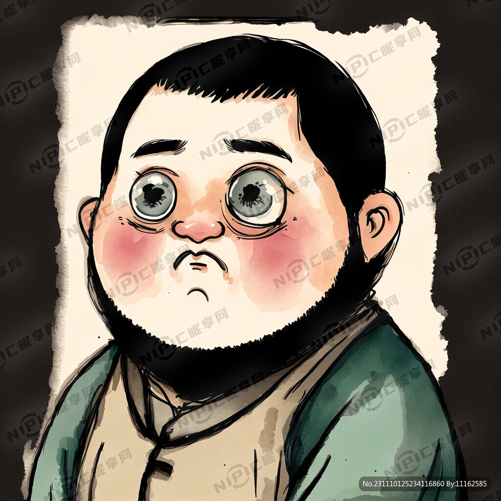 国风 大眼睛 中性 卡通人物