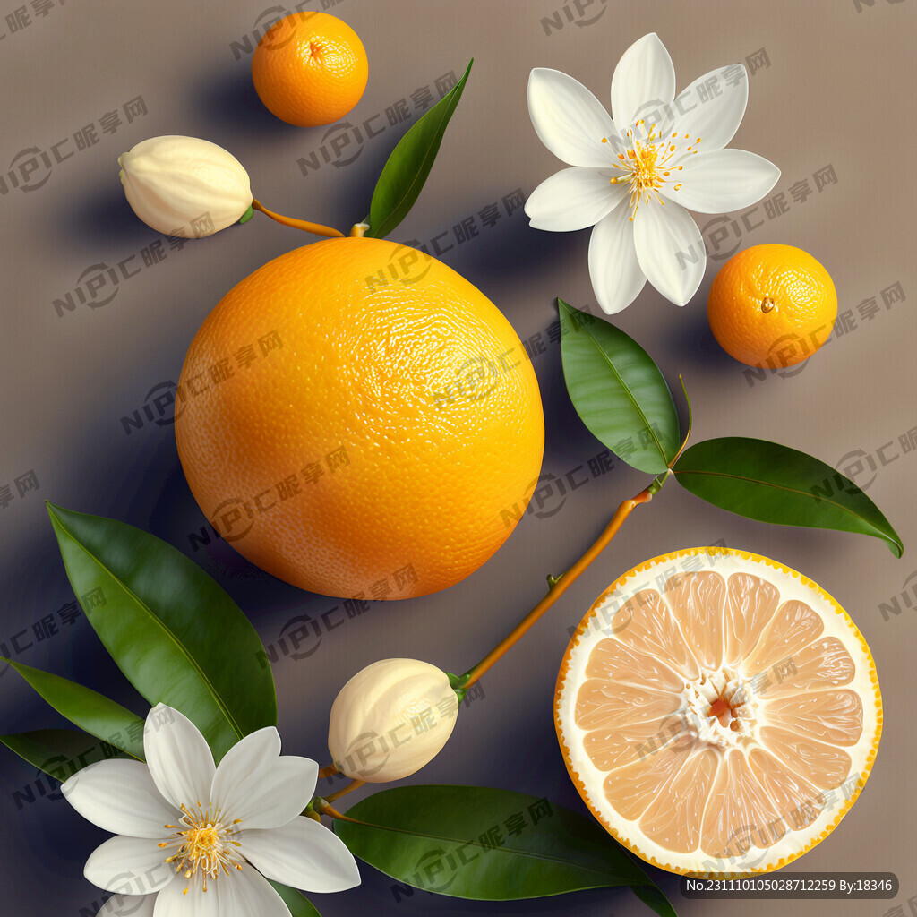 柑橘顶部凸起 白色花朵