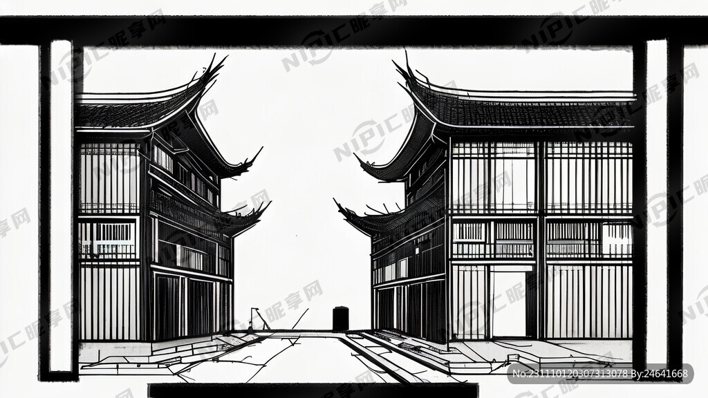 建筑行业 现代工地的简笔画