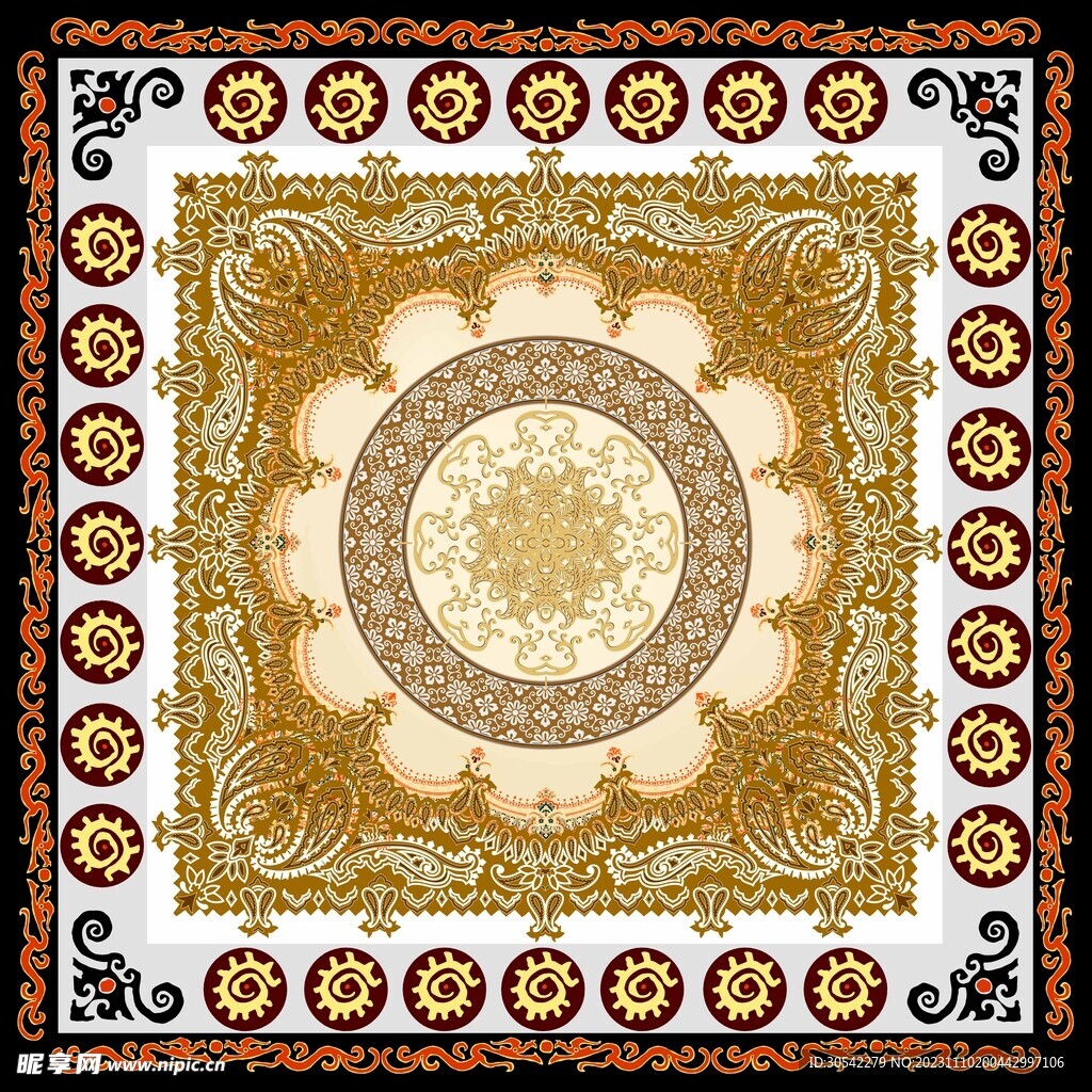 地中海风格西班牙风格花纹地毯