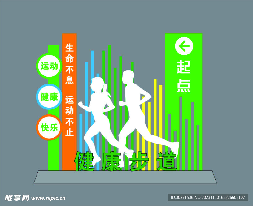 健康步道标识牌 造型牌 异形牌