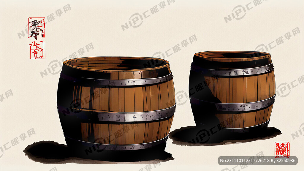 中国风 古代 传统酱油制作 缸