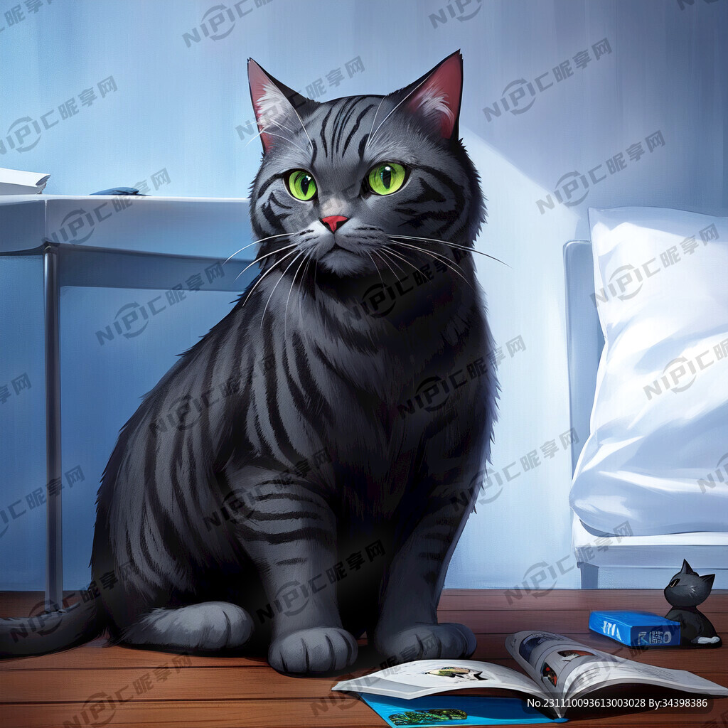一只灰色猫 一只黑色猫