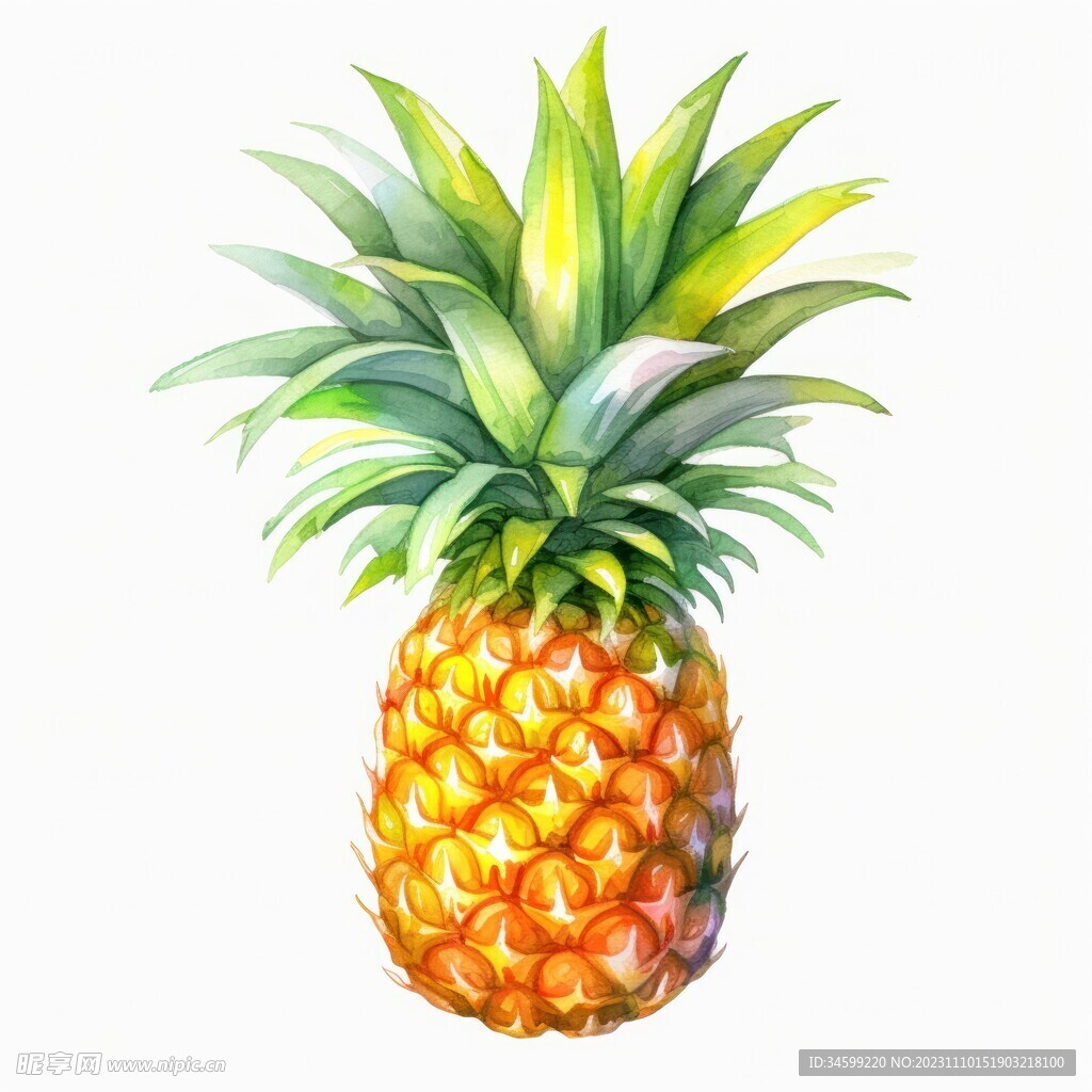 凤梨水彩画