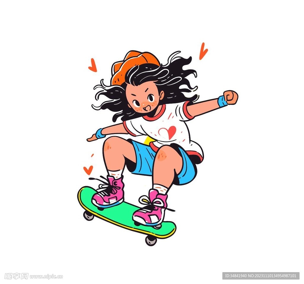 滑板女孩