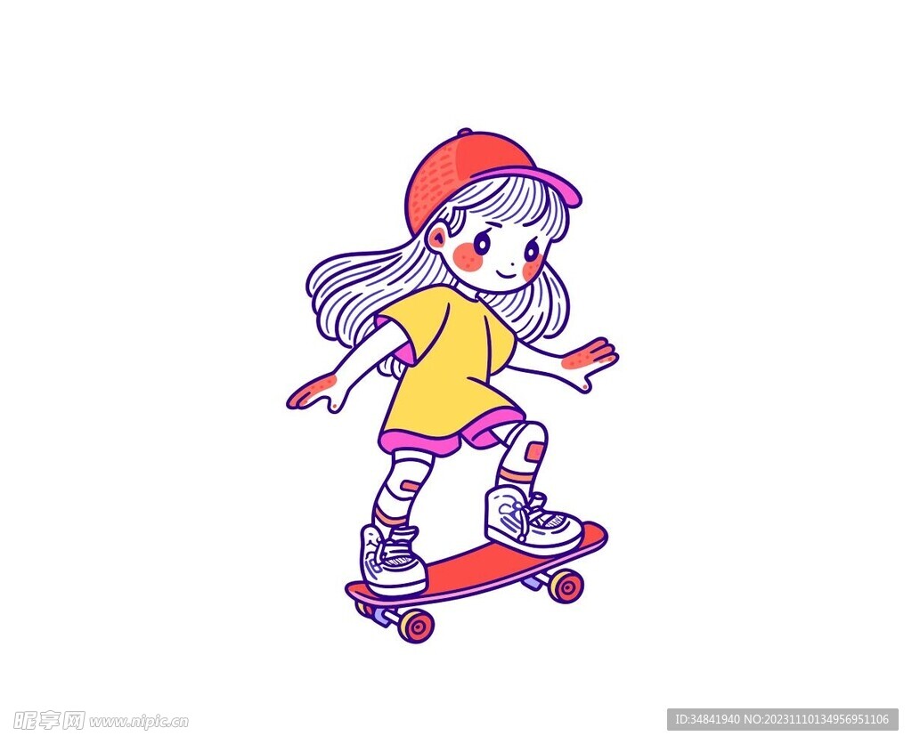 滑板女孩