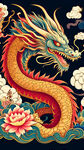 龙人 卡通龙  春节素材 龙年形象 龙年海报素材 龙年贺卡 贺卡 明信片 手机壳图案 本命年抱枕 国潮龙年插画 龙年国潮插画 手机壳 红包封面 台历挂历
