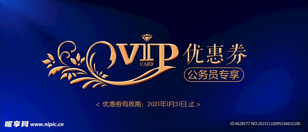 蓝色VIP优惠券