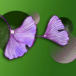 水彩紫色树叶挂画装饰画