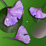 紫色树叶艺术挂画装饰画