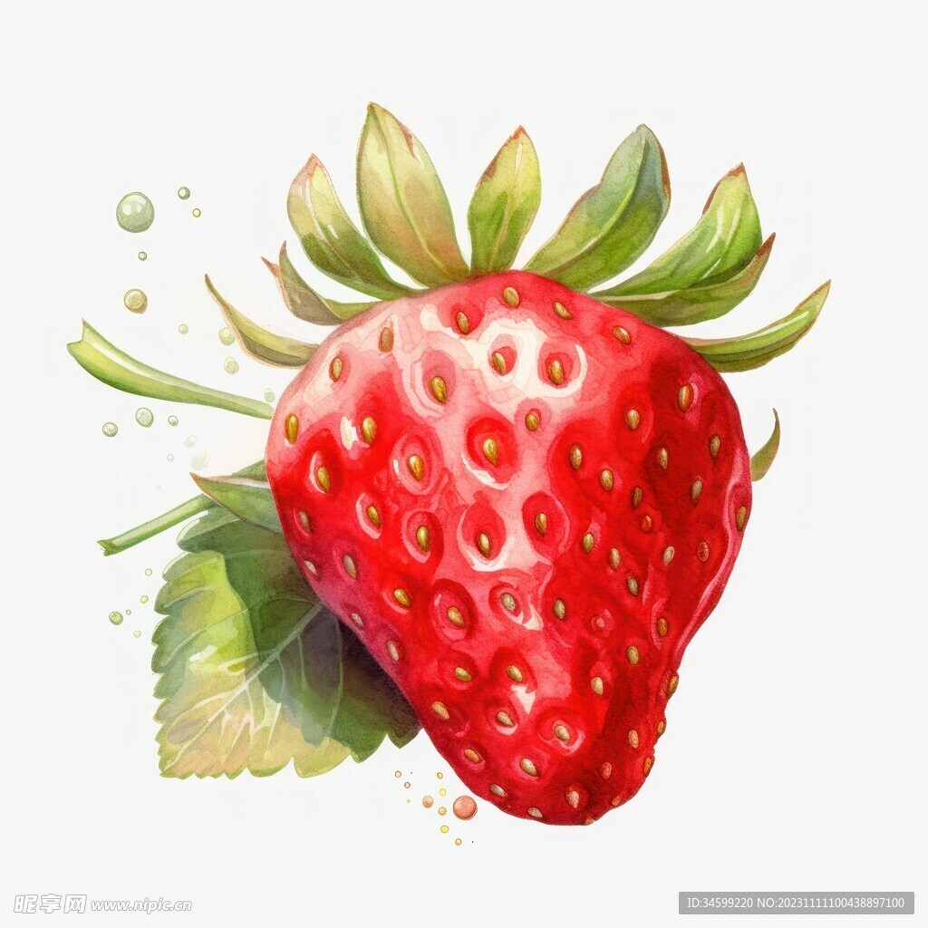 水彩草莓插画