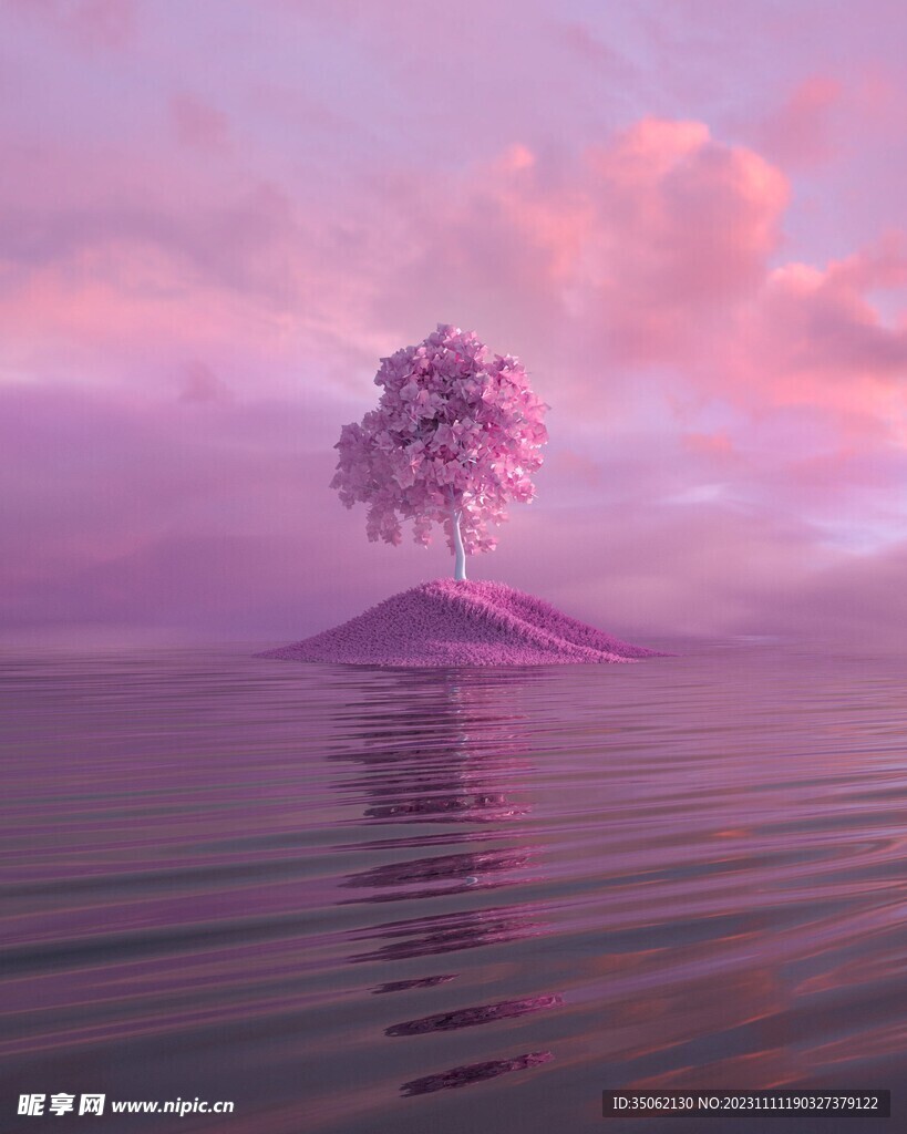 粉色的树木
