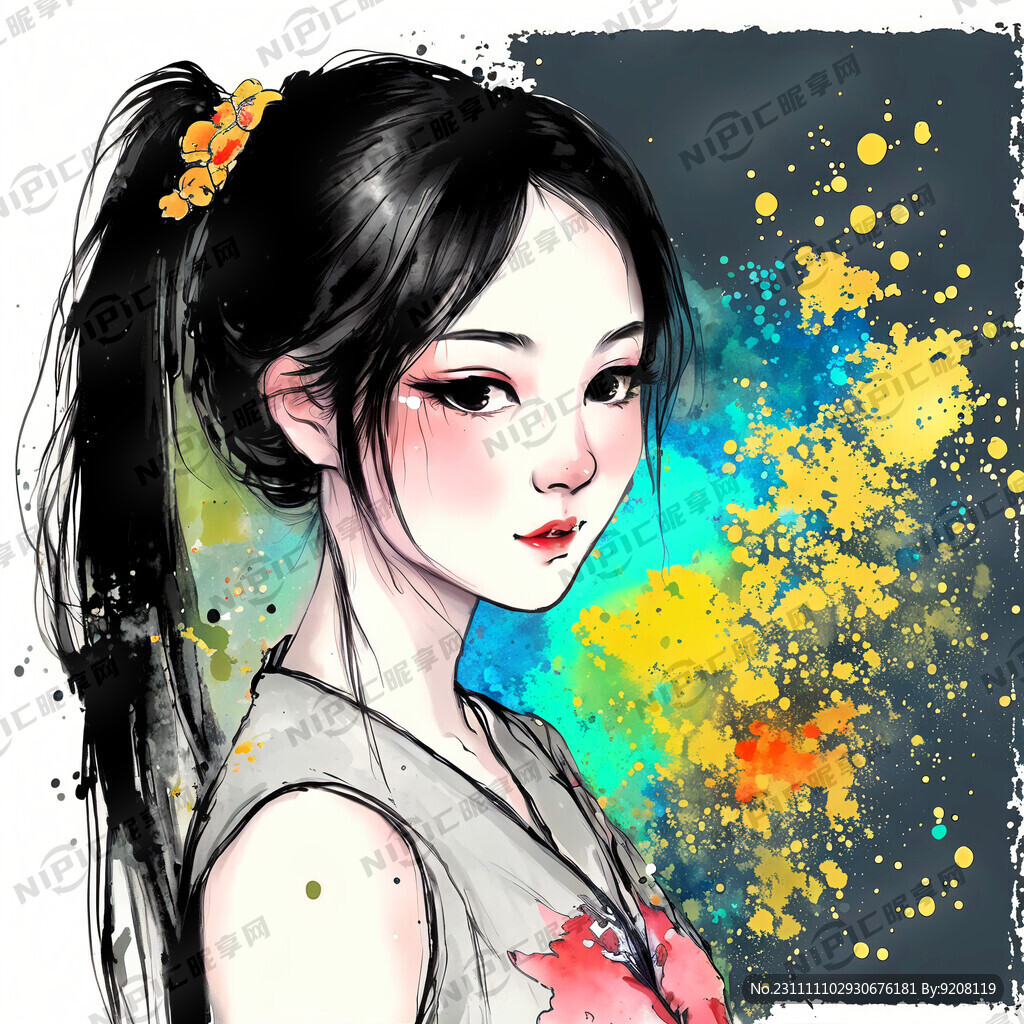 卡通女孩 中国 细致 活泼