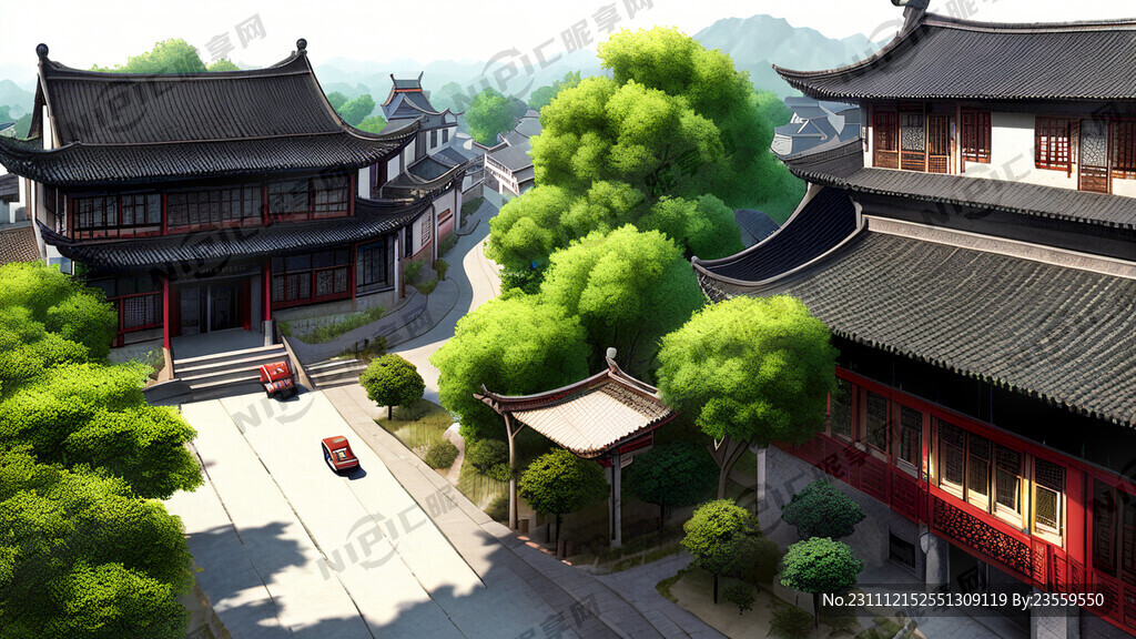 沿街 效果图 乡镇 一层建筑
