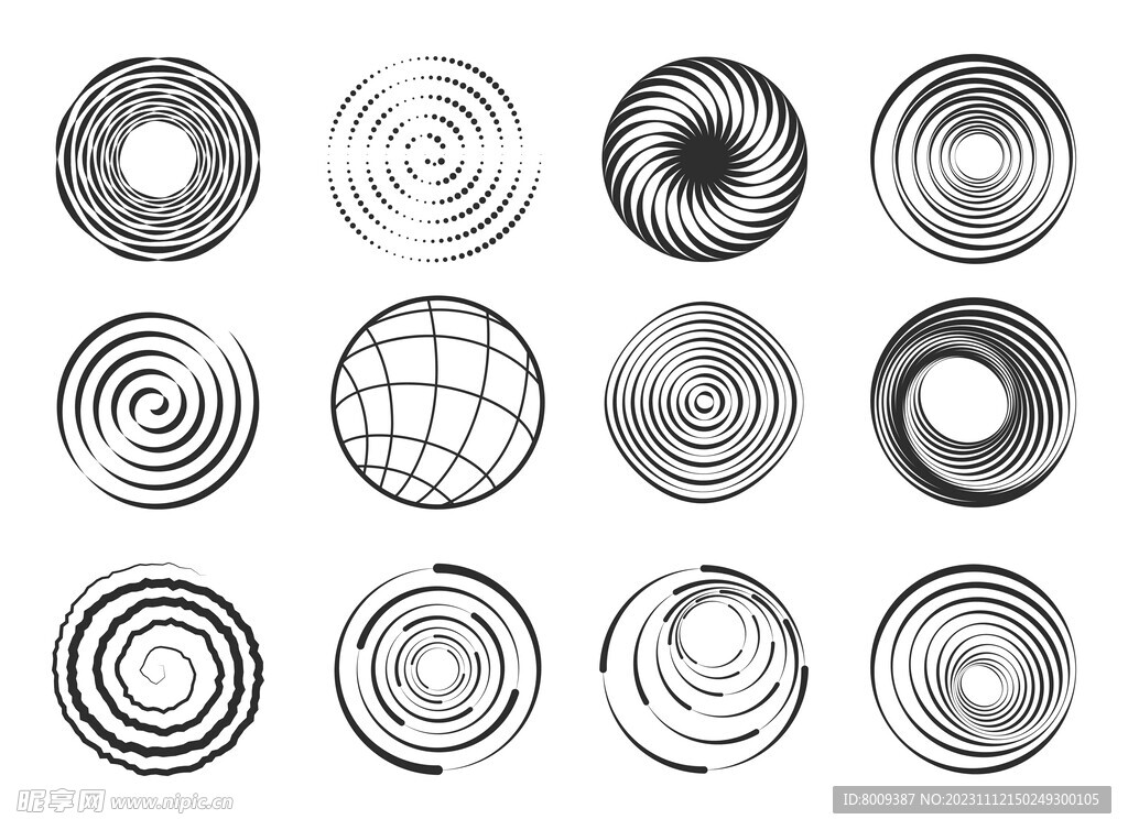螺旋形状抽象漩涡几何图形