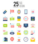 5G通讯网络扁平图标