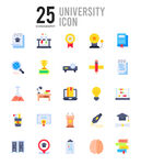 大学扁平化矢量图标