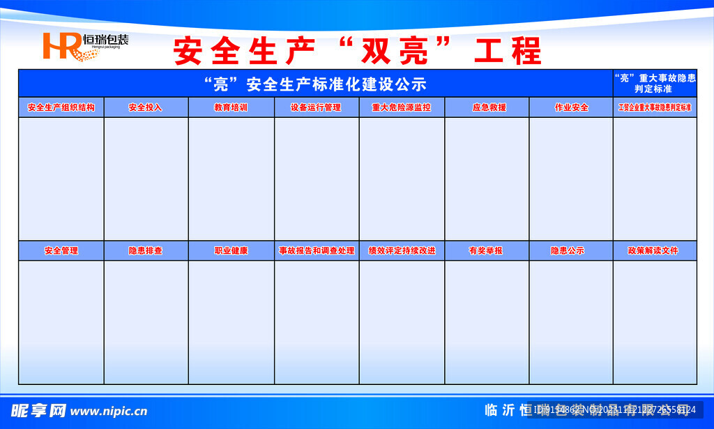 安全生产双亮工程展板