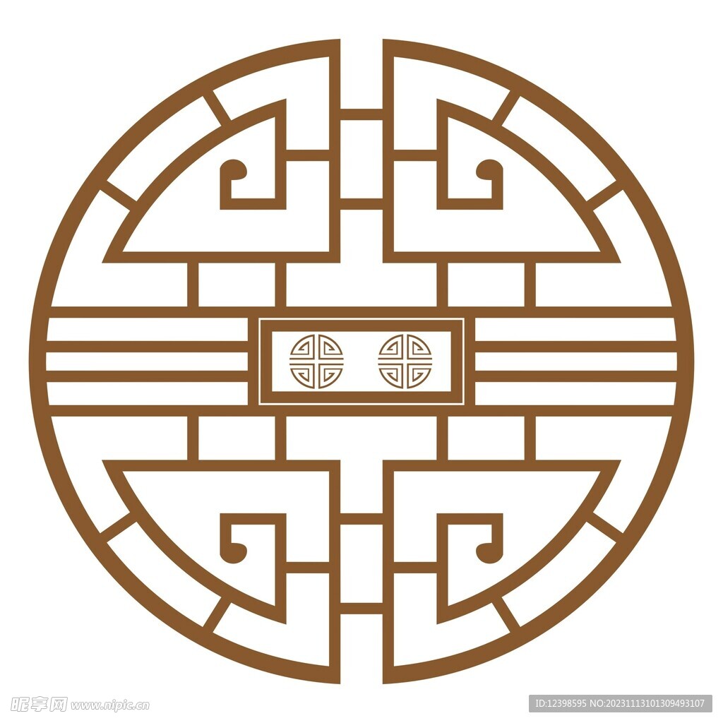 古圆古代扇装饰元素