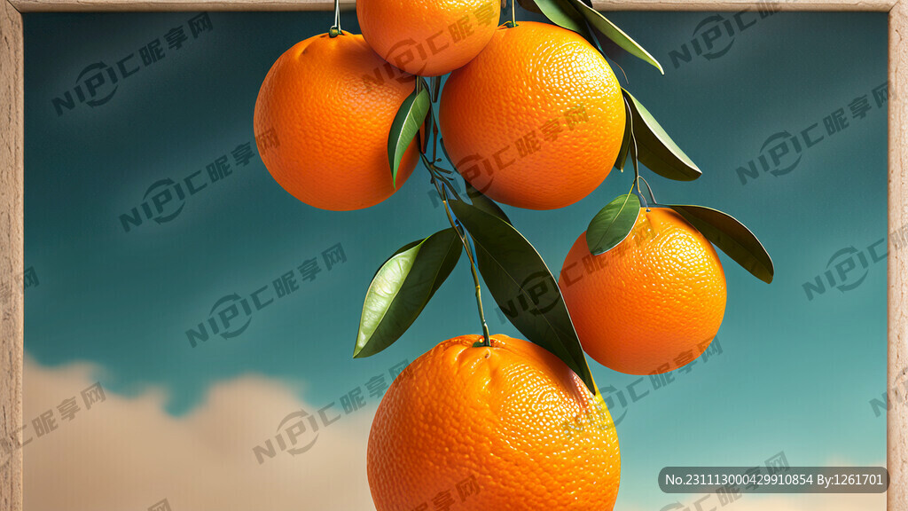 一棵橘子挂着几个桔子