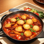 火锅  鸡  鸡肉  辣椒 香辣 国潮风格 立体  二次元