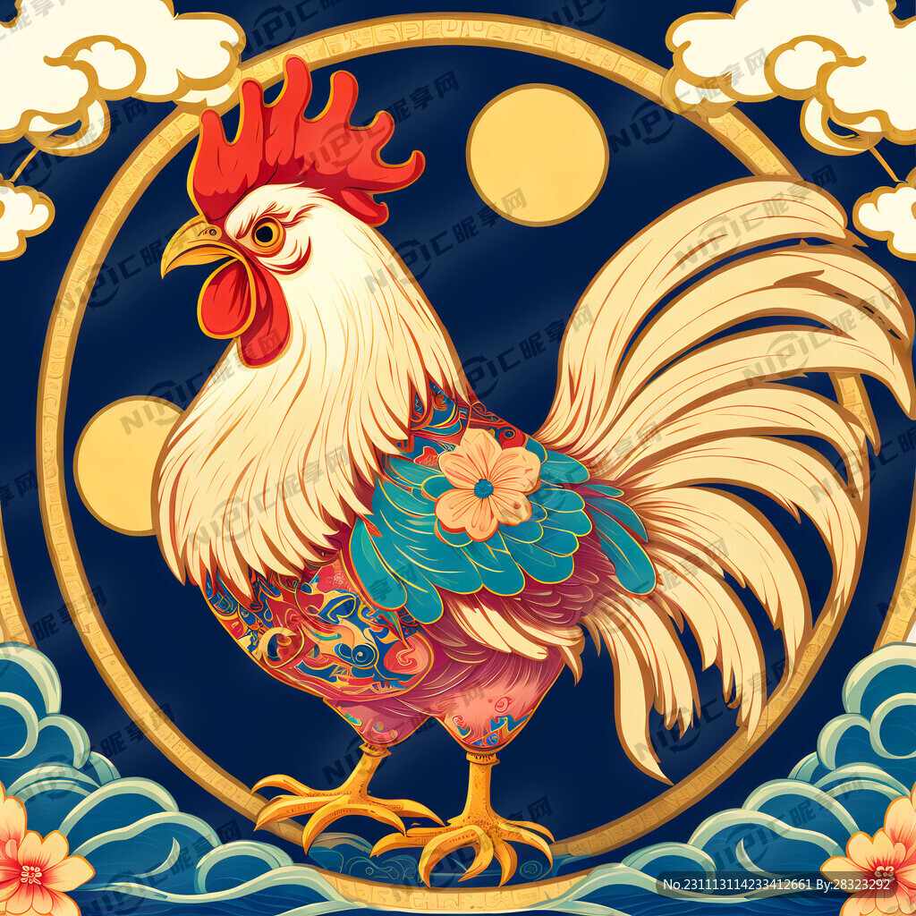 鸡 国潮风格