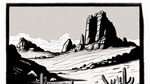 荒漠景色 简笔画 线条画