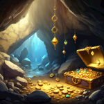藏宝的洞穴，有金子和一些珠宝
