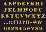 金色英文数字