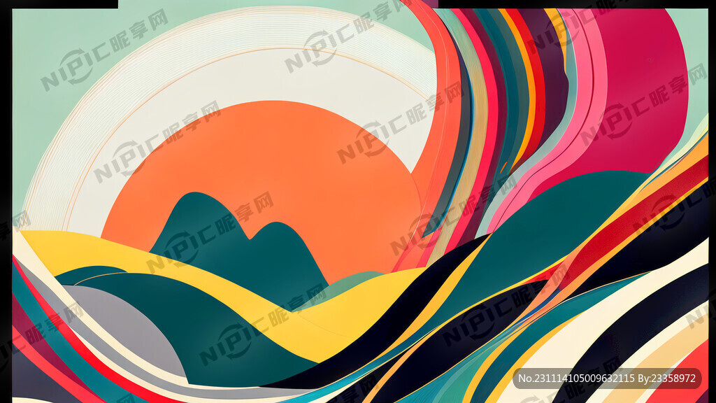 抽象 颜色艳丽 线条