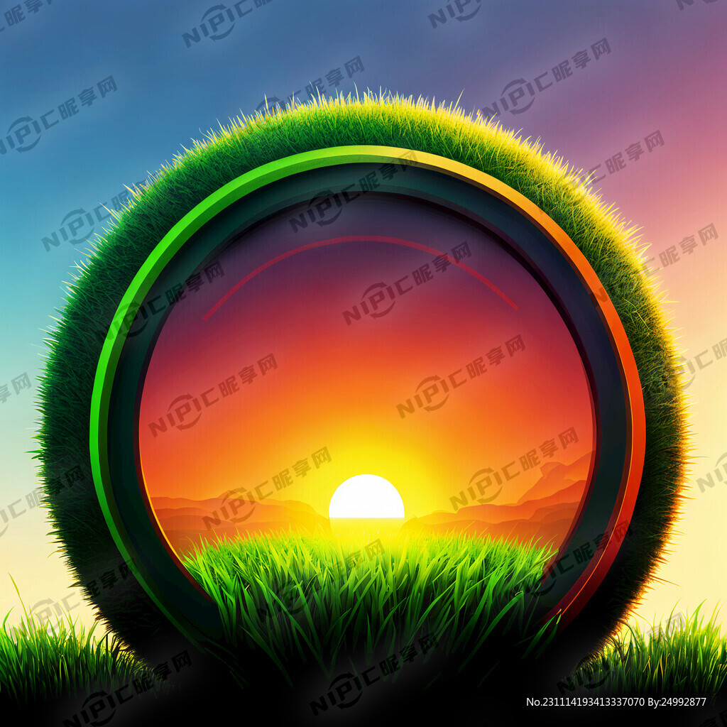 太阳与小草结合成公司图标