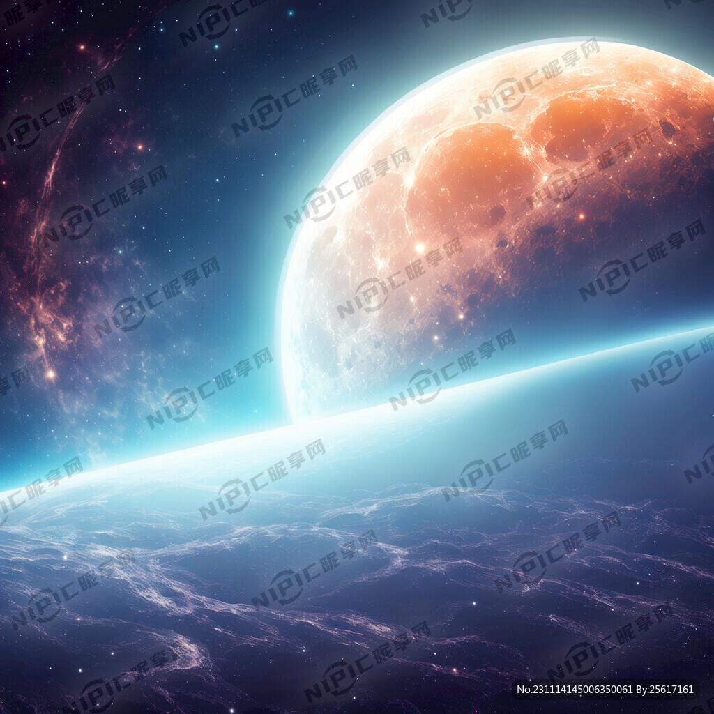 满月科技太空背景图