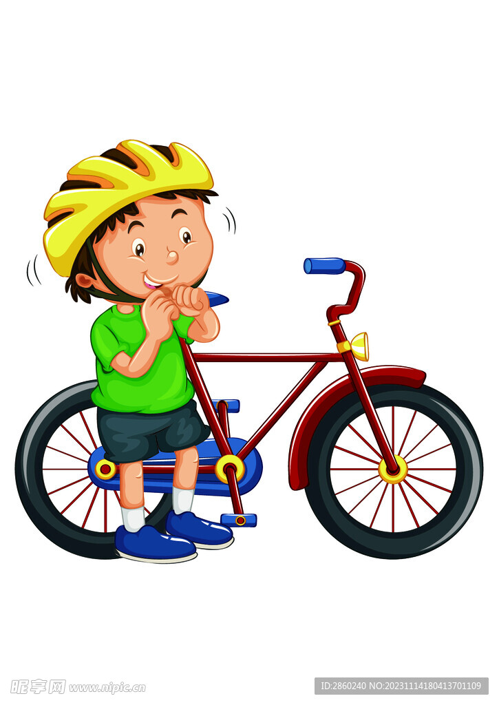 卡通自行车男孩