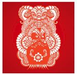 剪纸脸谱矢量