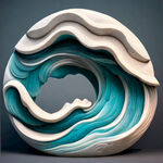 海浪石雕模型 抽象