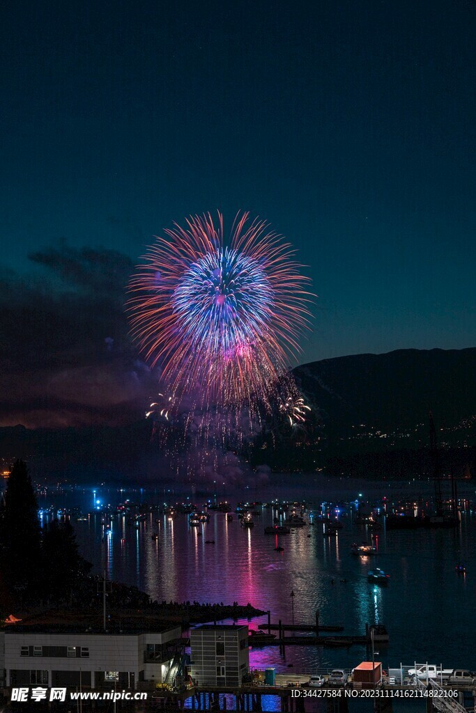 烟花海景