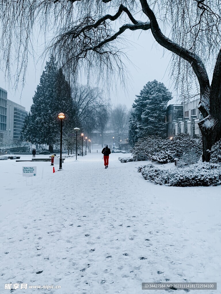 建筑园林雪景