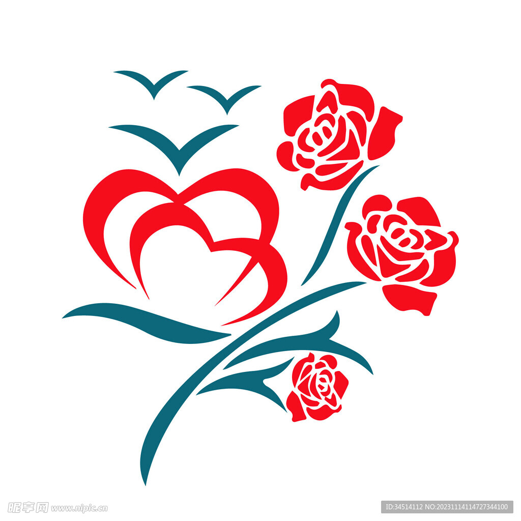 玫瑰爱心 logo