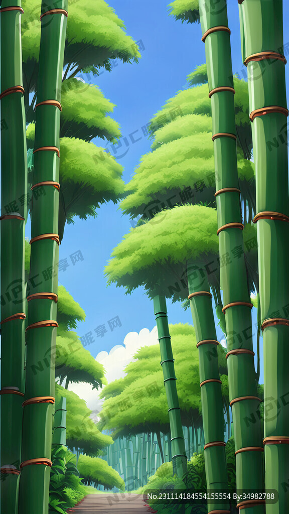 竹子 卡通 宫崎骏 清新
