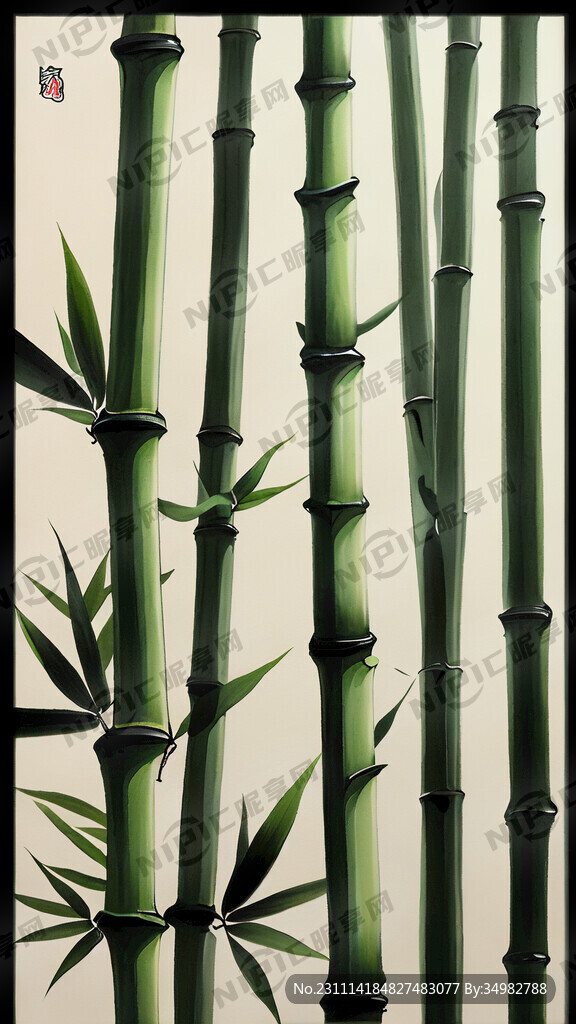 竹叶 手绘 清新