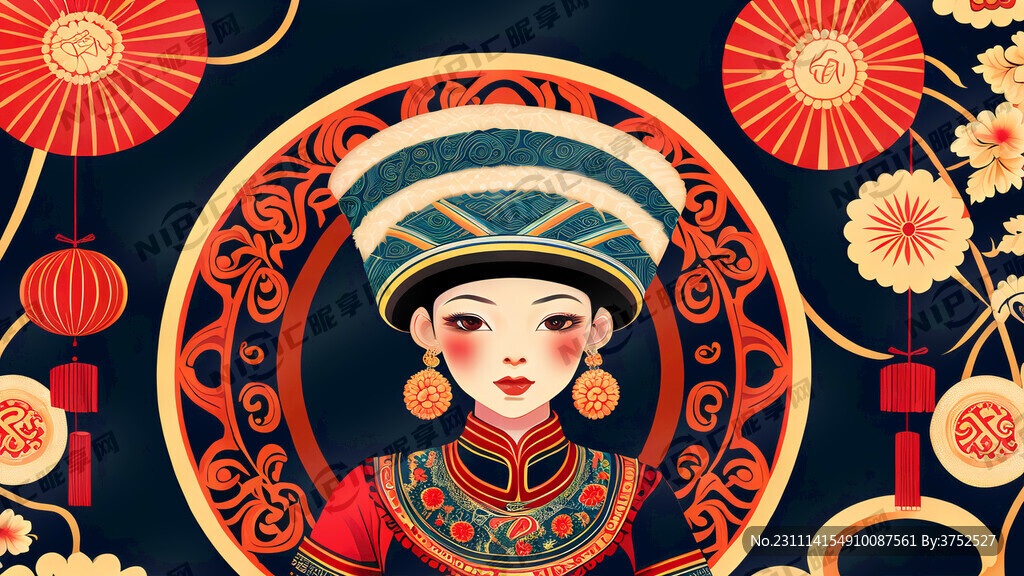彝族新年 背景图 彝族图案