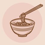 手绘面条碗筷