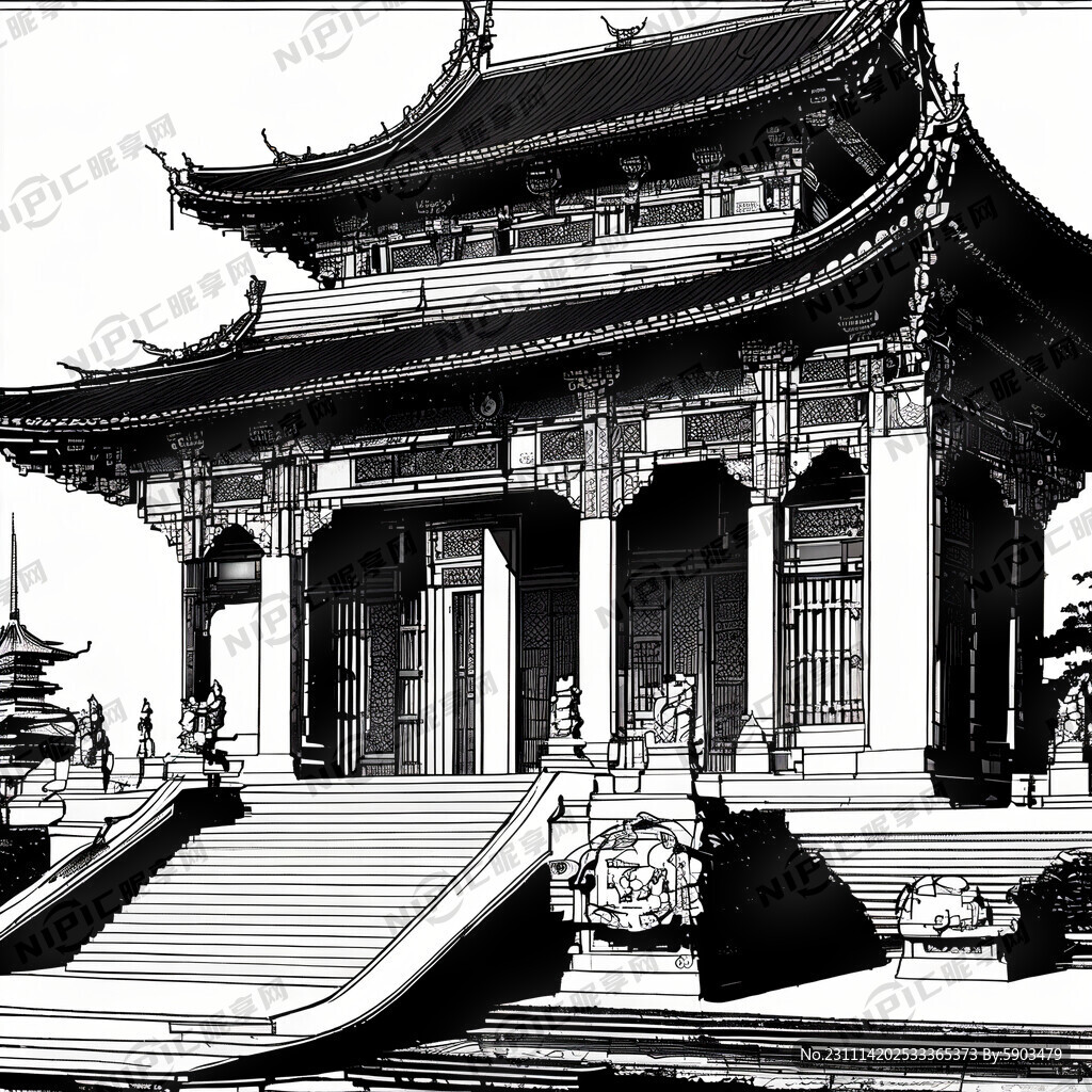 祠堂线条图
