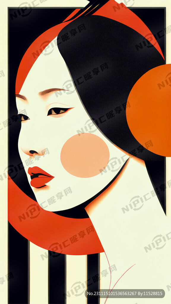 抽象 美女 勾线 极简