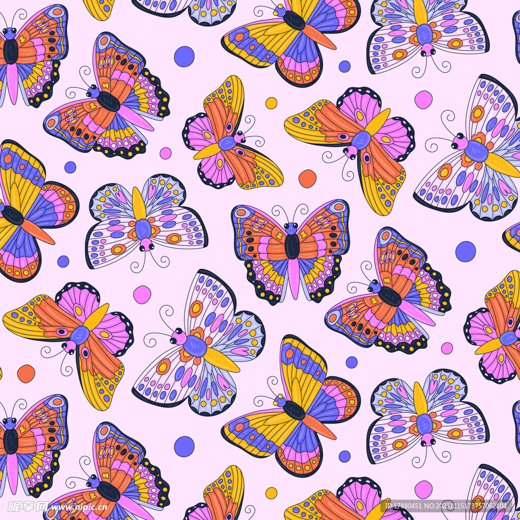 彩绘蝴蝶图案