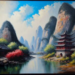 一个不要叶子脐橙,油画