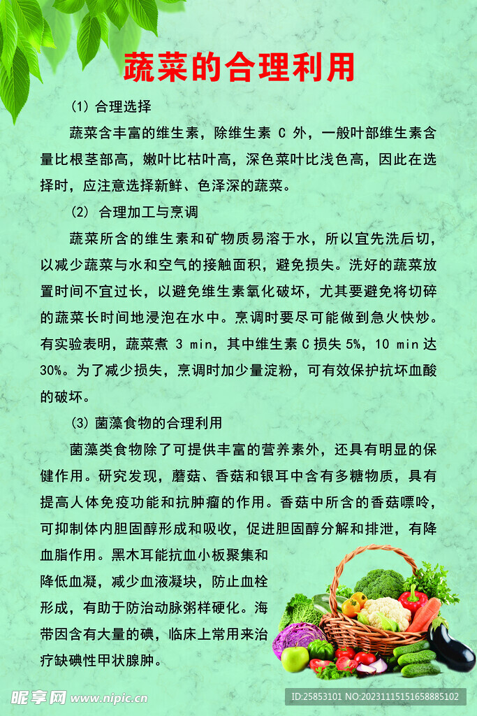蔬菜的合理利用