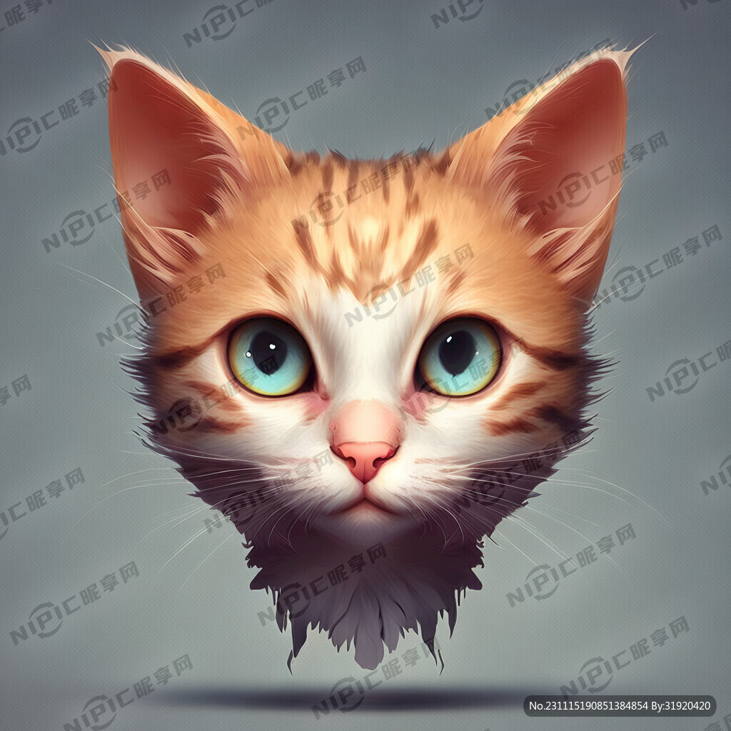 可爱的猫咪头