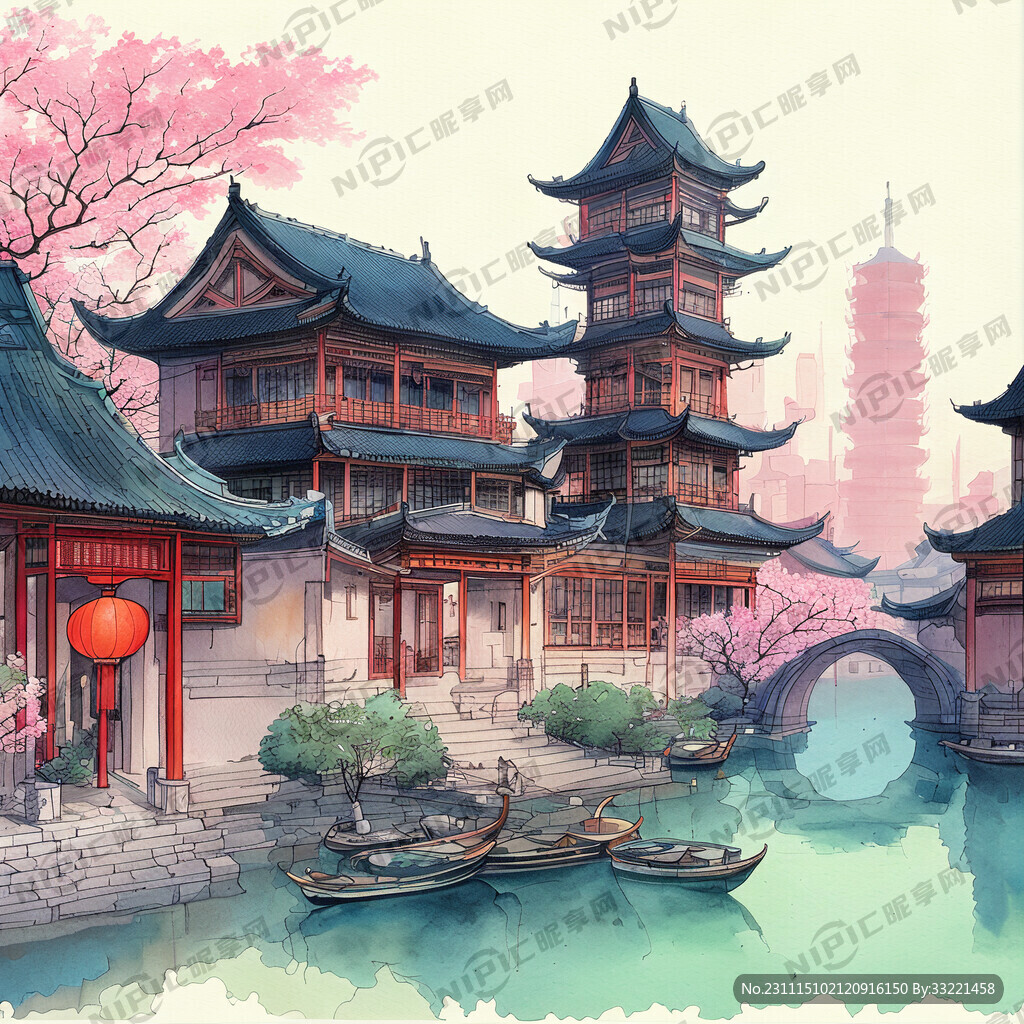中国城镇 国潮风 未来